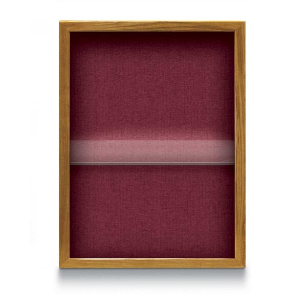 Indoor Enclosed Combo Board, 48"x36", Black Frame/Burgundy & Rubber